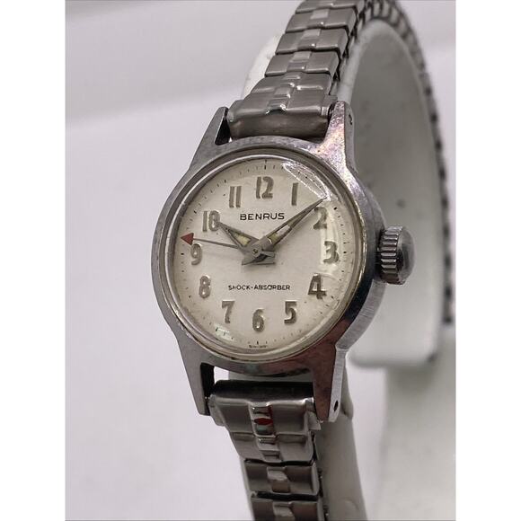 Vintage Benrus Womens Silver Mechanical Watch Runs Working Keeps Time